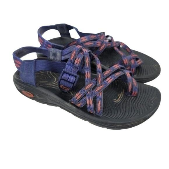 Chaco Women's Strappy Hiking Outdoors ZVolv X2 Sandals In Volcanic Blue Size 7 - Picture 1 of 6